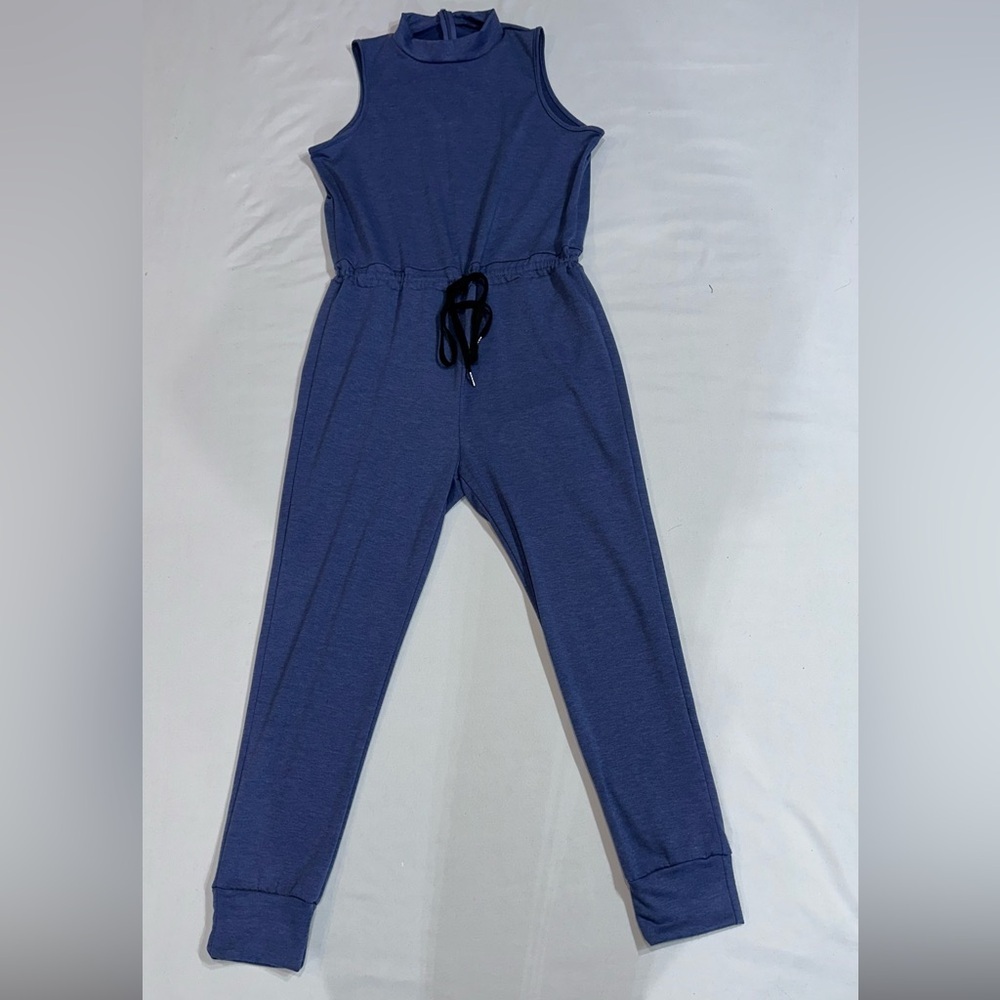 Chic Blue Sleeveless Women's Jumpsuit